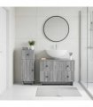 vidaXL 2 Piece Bathroom Cabinet Set EDE Grey Sonoma Engineered Wood