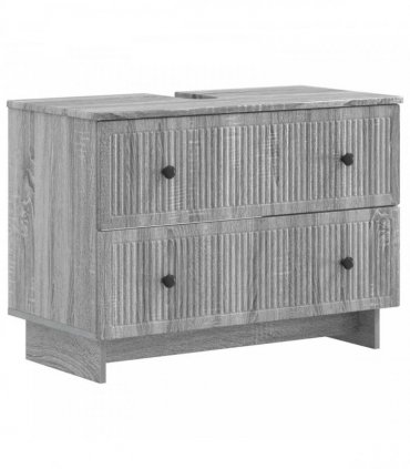 vidaXL 2 Piece Bathroom Cabinet Set EDE Grey Sonoma Engineered Wood