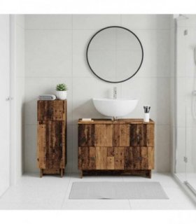 vidaXL 2 Piece Bathroom Cabinet Set EDE Old Wood Engineered Wood