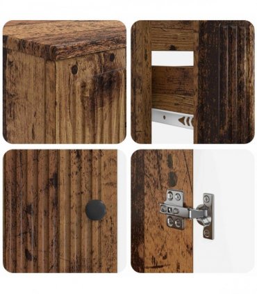 vidaXL 2 Piece Bathroom Cabinet Set EDE Old Wood Engineered Wood