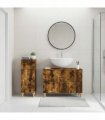 vidaXL 2 Piece Bathroom Cabinet Set ALKMAAR Smoked Oak Engineered Wood