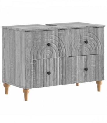 vidaXL 2 Piece Bathroom Cabinet Set ALKMAAR Grey Sonoma