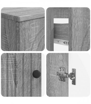 vidaXL 2 Piece Bathroom Cabinet Set ALKMAAR Grey Sonoma