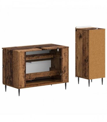 vidaXL 2 Piece Bathroom Cabinet Set ZWOLLE Old Wood Engineered Wood