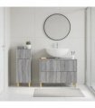 vidaXL 2 Piece Bathroom Cabinet Set ARNHEM Grey Sonoma Engineered Wood