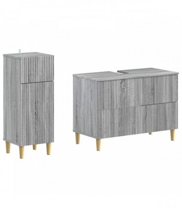 vidaXL 2 Piece Bathroom Cabinet Set ARNHEM Grey Sonoma Engineered Wood