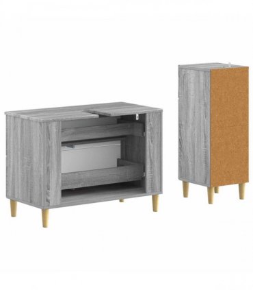vidaXL 2 Piece Bathroom Cabinet Set ARNHEM Grey Sonoma Engineered Wood