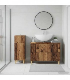 vidaXL 2 Piece Bathroom Cabinet Set ARNHEM Old Wood Engineered Wood