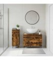 vidaXL 2 Piece Bathroom Cabinet Set HAARLEM Smoked Oak Engineered Wood
