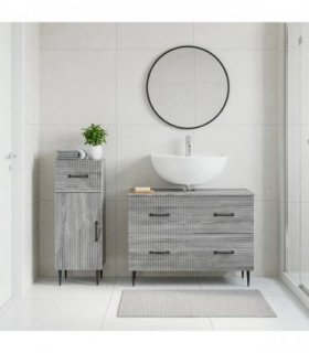 vidaXL 2 Piece Bathroom Cabinet Set HAARLEM Grey Sonoma