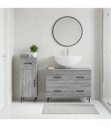 vidaXL 2 Piece Bathroom Cabinet Set HAARLEM Grey Sonoma