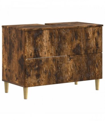 vidaXL 2 Piece Bathroom Cabinet Set DELFT Smoked Oak Engineered Wood
