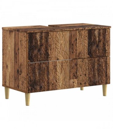 vidaXL 2 Piece Bathroom Cabinet Set DELFT Old Wood Engineered Wood