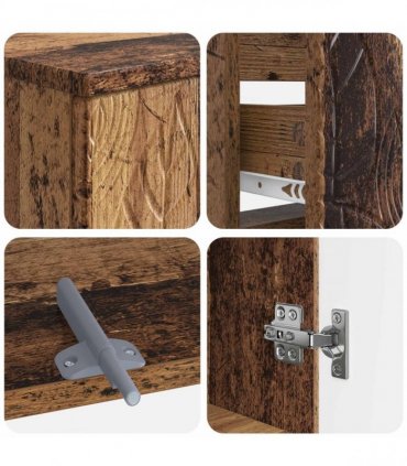 vidaXL 2 Piece Bathroom Cabinet Set DELFT Old Wood Engineered Wood