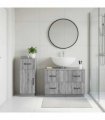 vidaXL 2 Piece Bathroom Cabinet Set HOORN Grey Sonoma Engineered Wood