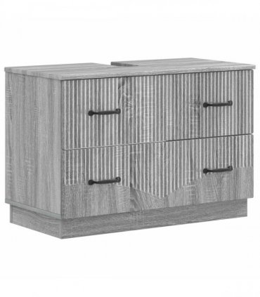 vidaXL 2 Piece Bathroom Cabinet Set HOORN Grey Sonoma Engineered Wood
