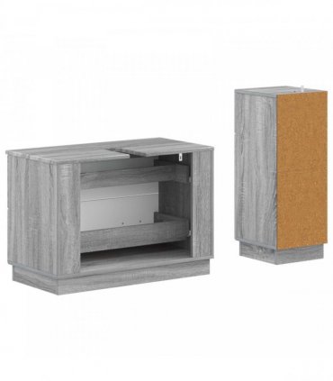 vidaXL 2 Piece Bathroom Cabinet Set HOORN Grey Sonoma Engineered Wood