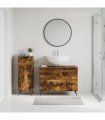 vidaXL 2 Piece Bathroom Cabinet Set BREDA Smoked Oak Engineered Wood