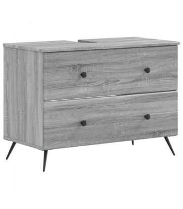 vidaXL 2 Piece Bathroom Cabinet Set BREDA Grey Sonoma Engineered Wood