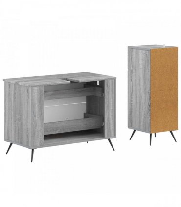 vidaXL 2 Piece Bathroom Cabinet Set BREDA Grey Sonoma Engineered Wood
