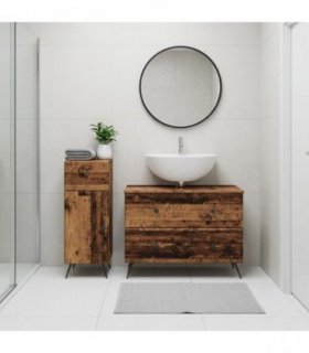 vidaXL 2 Piece Bathroom Cabinet Set BREDA Old Wood Engineered Wood
