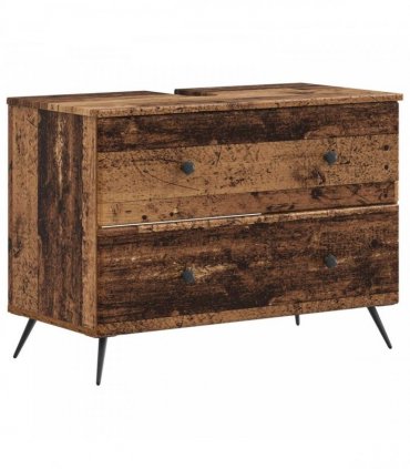 vidaXL 2 Piece Bathroom Cabinet Set BREDA Old Wood Engineered Wood