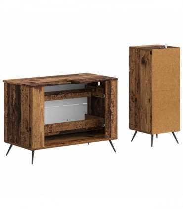 vidaXL 2 Piece Bathroom Cabinet Set BREDA Old Wood Engineered Wood