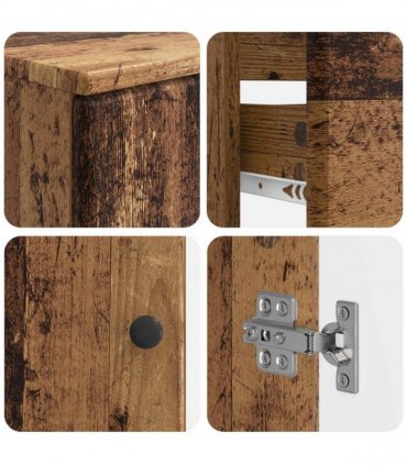 vidaXL 2 Piece Bathroom Cabinet Set BREDA Old Wood Engineered Wood