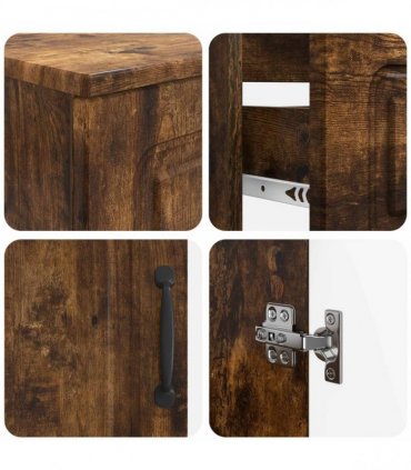 vidaXL 2 Piece Bathroom Cabinet Set UTRECHT Smoked Oak Engineered Wood