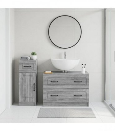 vidaXL 2 Piece Bathroom Cabinet Set UTRECHT Grey Sonoma