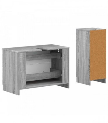 vidaXL 2 Piece Bathroom Cabinet Set UTRECHT Grey Sonoma