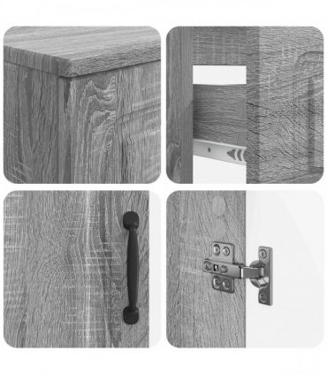 vidaXL 2 Piece Bathroom Cabinet Set UTRECHT Grey Sonoma