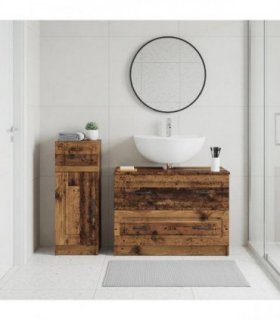 vidaXL 2 Piece Bathroom Cabinet Set UTRECHT Old Wood Engineered Wood