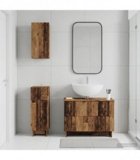 vidaXL 3 Piece Bathroom Cabinet Set EDE Old Wood Engineered Wood