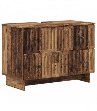 vidaXL 3 Piece Bathroom Cabinet Set EDE Old Wood Engineered Wood
