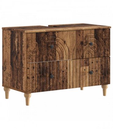 vidaXL 3 Piece Bathroom Cabinet Set ALKMAAR Old Wood Engineered Wood