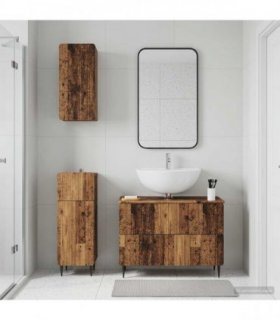 vidaXL 3 Piece Bathroom Cabinet Set ZWOLLE Old Wood Engineered Wood