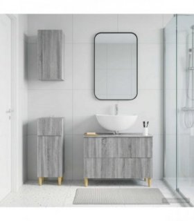 vidaXL 3 Piece Bathroom Cabinet Set ARNHEM Grey Sonoma Engineered Wood