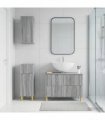 vidaXL 3 Piece Bathroom Cabinet Set ARNHEM Grey Sonoma Engineered Wood