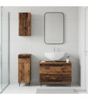 vidaXL 3 Piece Bathroom Cabinet Set HAARLEM Old Wood Engineered Wood