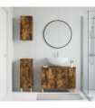 vidaXL 3 Piece Bathroom Cabinet Set DELFT Smoked Oak Engineered Wood