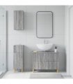 vidaXL 3 Piece Bathroom Cabinet Set DELFT Grey Sonoma Engineered Wood