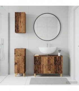 vidaXL 3 Piece Bathroom Cabinet Set DELFT Old Wood Engineered Wood