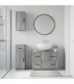 vidaXL 3 Piece Bathroom Cabinet Set HOORN Grey Sonoma Engineered Wood