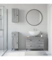 vidaXL 3 Piece Bathroom Cabinet Set BREDA Grey Sonoma Engineered Wood
