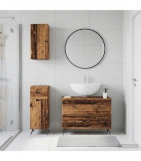 vidaXL 3 Piece Bathroom Cabinet Set BREDA Old Wood Engineered Wood