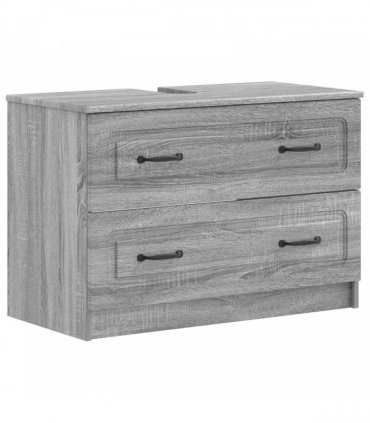 vidaXL 3 Piece Bathroom Cabinet Set UTRECHT Grey Sonoma