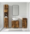 vidaXL 3 Piece Bathroom Cabinet Set ALKMAAR Smoked Oak Engineered Wood