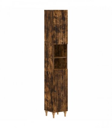 vidaXL 3 Piece Bathroom Cabinet Set ALKMAAR Smoked Oak Engineered Wood