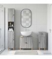 vidaXL 3 Piece Bathroom Cabinet Set ALKMAAR Grey Sonoma